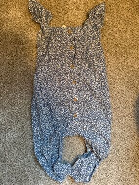 H&M Blue and White Floral Infant Romper